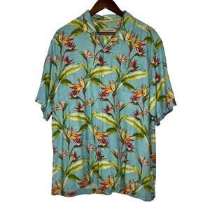 Tommy Bahama Men's Original Fit Floral Print Button-Down Shirt Large Silk